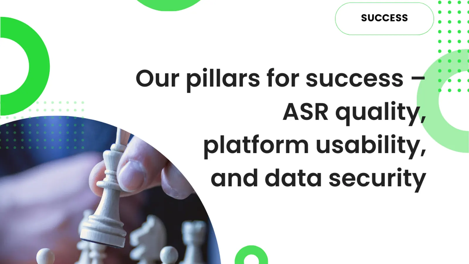 ASR quality, usability and data security